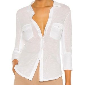 James Perse Slub Side Button Front Shirt